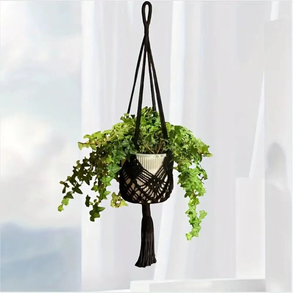 Boho Macrame Plant Hanger Cotton Rope Woven Hanging Basket Macrame Plant Hanger Nixie