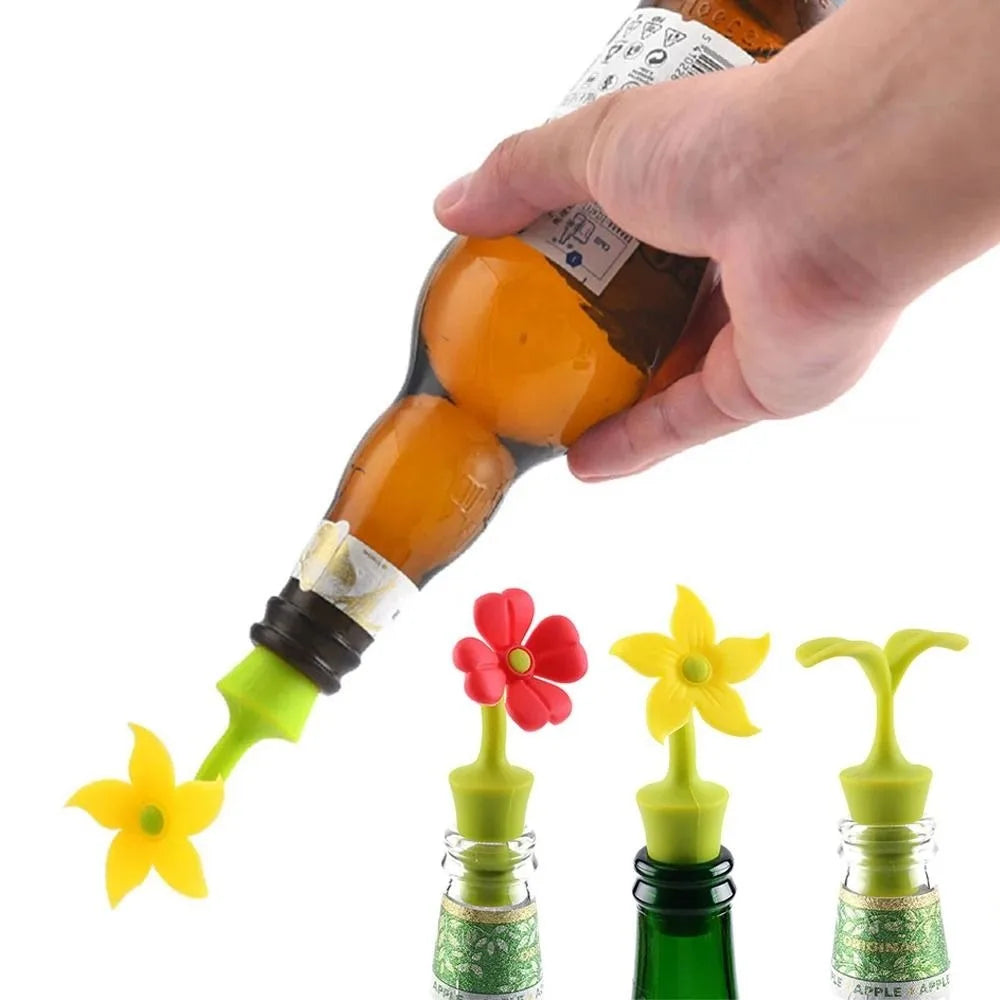 Silicone Wine Bottle Stopper Flower Design – Leak-Proof Wine Bottle Stopper Nixie