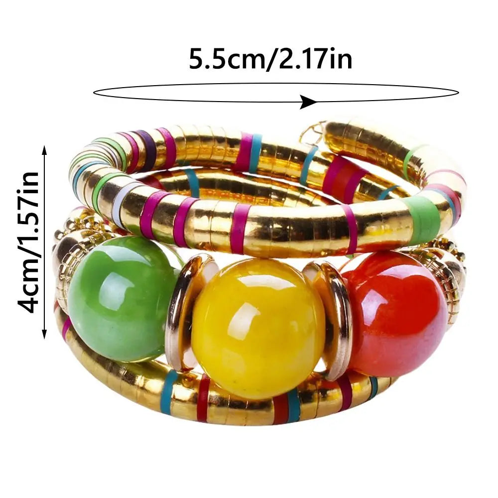 Snake Bangle Stackable Multi-Layer Bracelet Gold & Silver Alloy