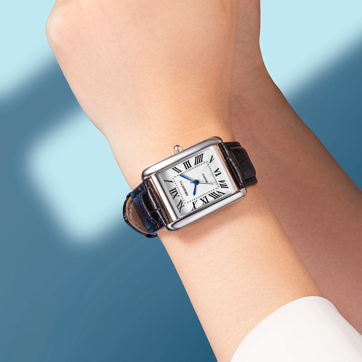 REBIRTH Retro Square Roman Numeral Quartz Wristwatch Quartz Wristwatch Nixie