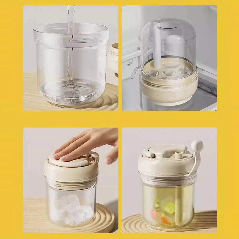 3-in-1 Ice Cube Tray Press Bottle | Easy Release Straw Cup Ice Cube Tray Bottle Nixie