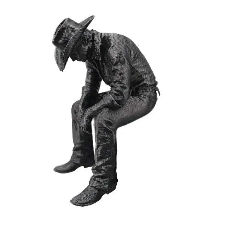 3D Cowboy Figurine Retro Western Sculpture Home Decor Ornament Decorative Figurine Nixie
