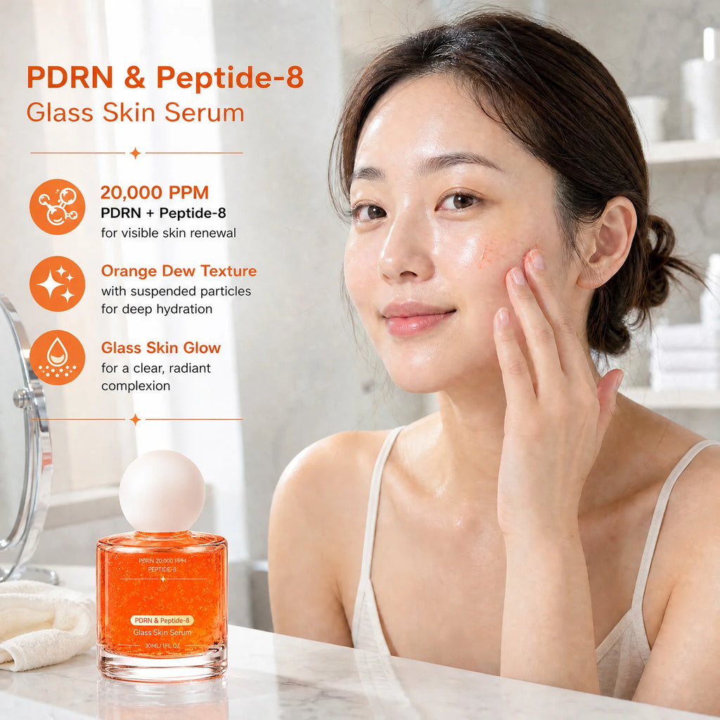 PDRN & Peptide-8 Glass Skin Serum | Shimmer Facial Essence Facial Serum Nixie