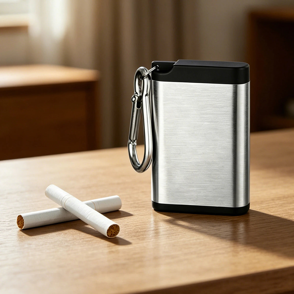 Portable Metal Pocket Ashtray with Lid & Carabiner for Travel Portable Pocket Ashtray Nixie