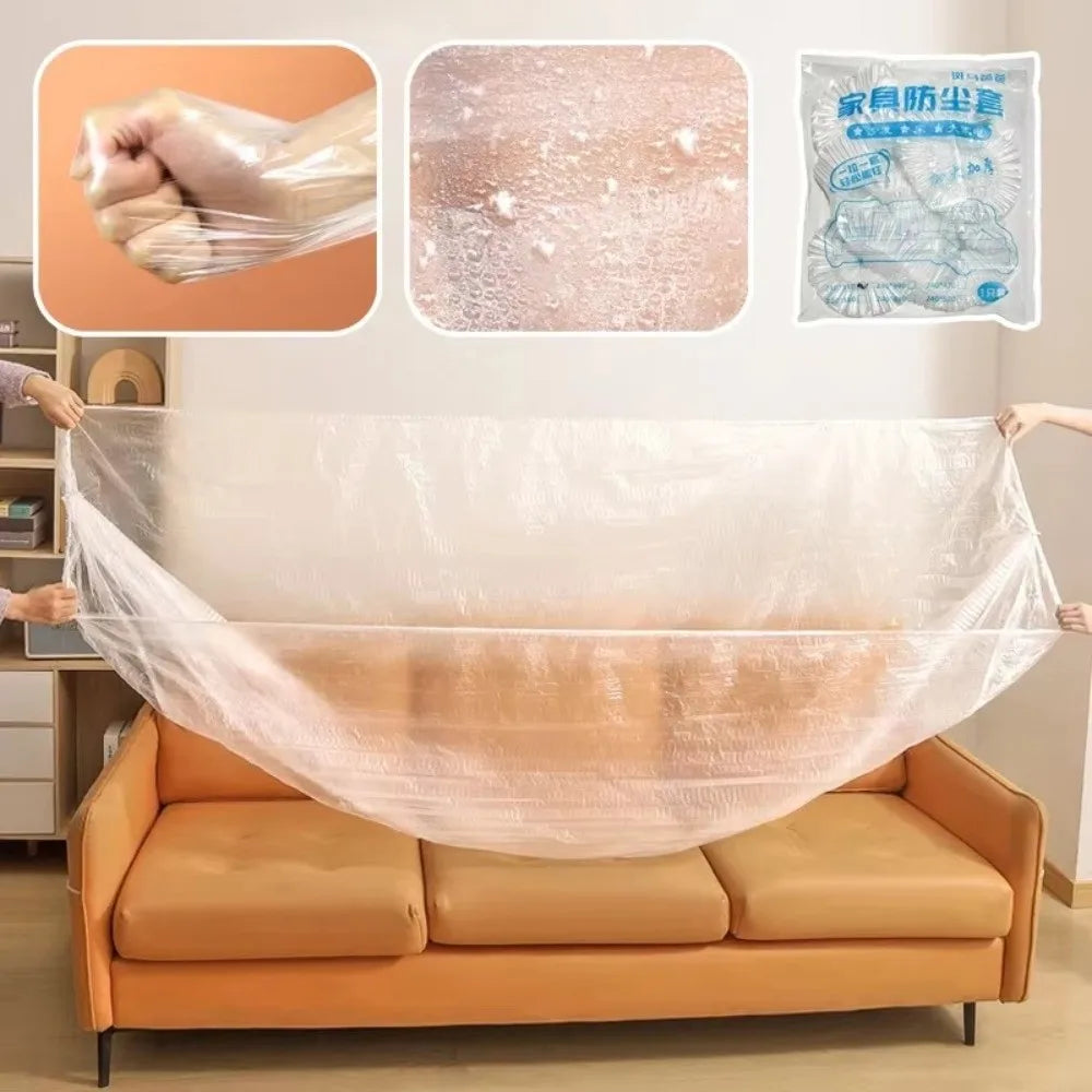 Transparent Disposable Furniture Dust Cover – Elastic Waterproof Furniture Dust Cover Nixie