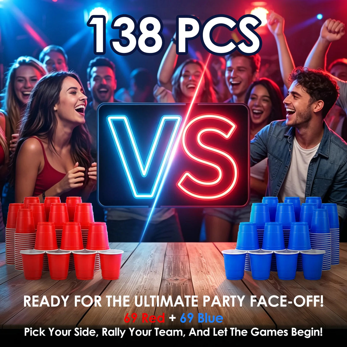 138-Pack Red & Blue 2oz Disposable Party Cups – Bulk Shot Cups Disposable Party Cups Nixie