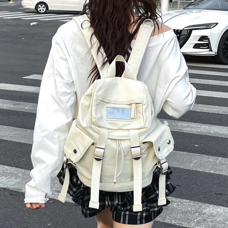 Korean Niche Multi-Pocket Nylon Fashion Backpack | Nixie Fashion Backpack Nixie
