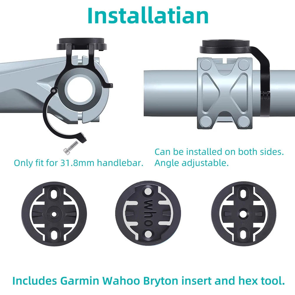 Aluminum Alloy Bike Computer Mount for Garmin, Bryton & More Bike Computer Mount Nixie
