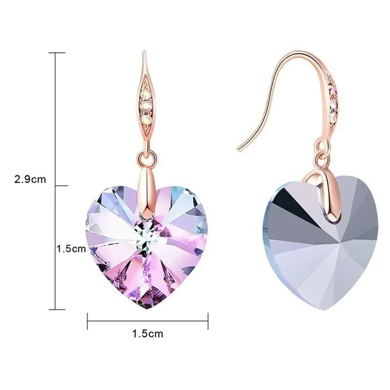 Vintage Geometric Pink Crystal Dangle Drop Earrings Crystal Drop Earrings Nixie