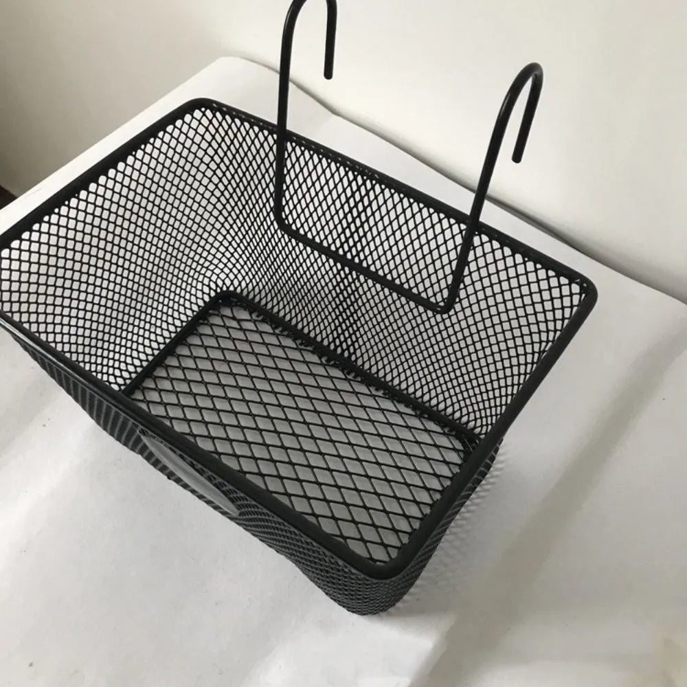 Metal Mesh Bike Front Basket – Black Handlebar Storage Bicycle Front Basket Nixie
