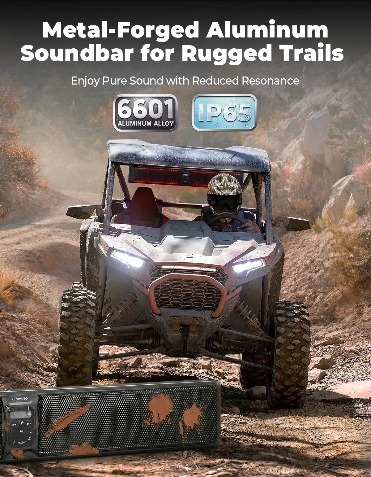 UTV RGB Sound Bar Bluetooth 5.0 | Fits 1.75–2.25" Roll Bars UTV Sound Bar Nixie