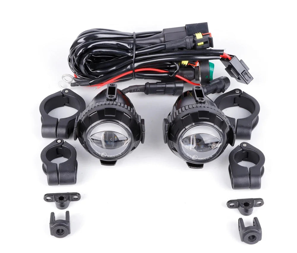 KEMITOUR 30W LED Motorcycle Fog Driving Lights IP67 E-Mark Kit Motorcycle Driving Lights Nixie Fog light with wire