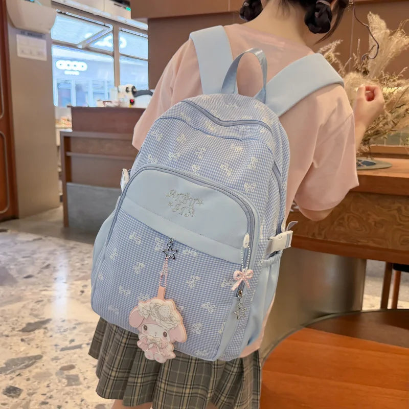 Teen Girls Bowknot Backpack – Lightweight Aesthetic School Bag Girls Fashion Backpack Nixie