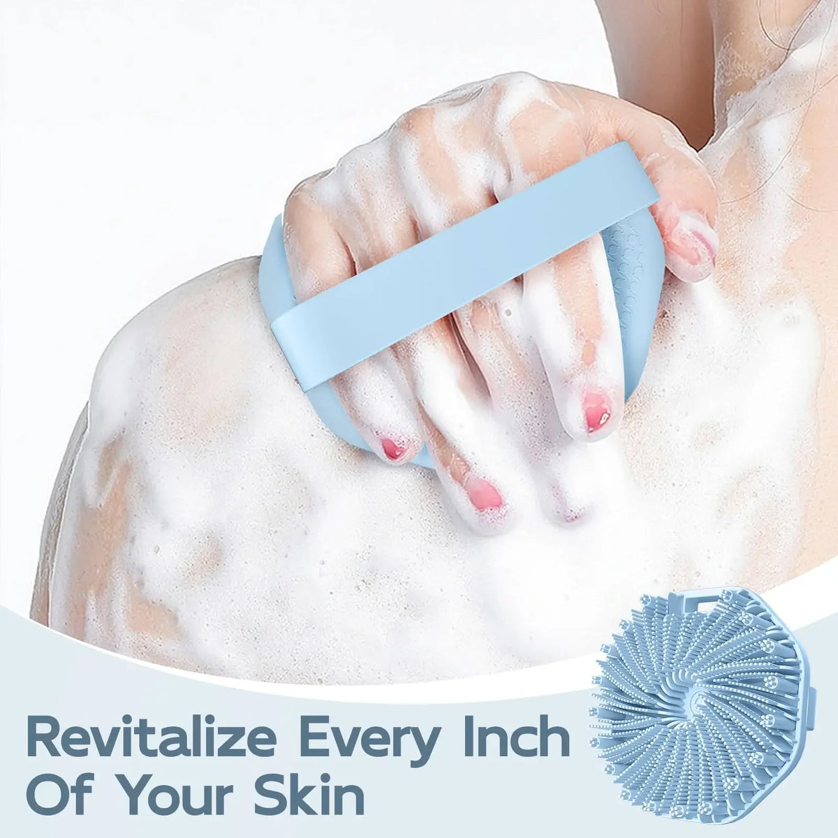 Silicone Back Scrubber Shower Brush – Exfoliating Body Brush