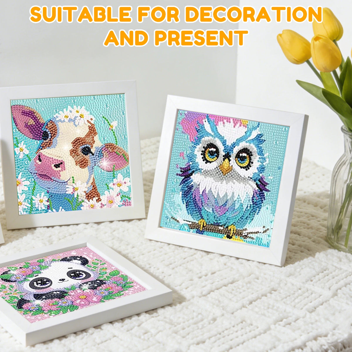 6-Pack Diamond Painting Kits for Kids – Cute Animal Gem Art Diamond Painting Kit Nixie