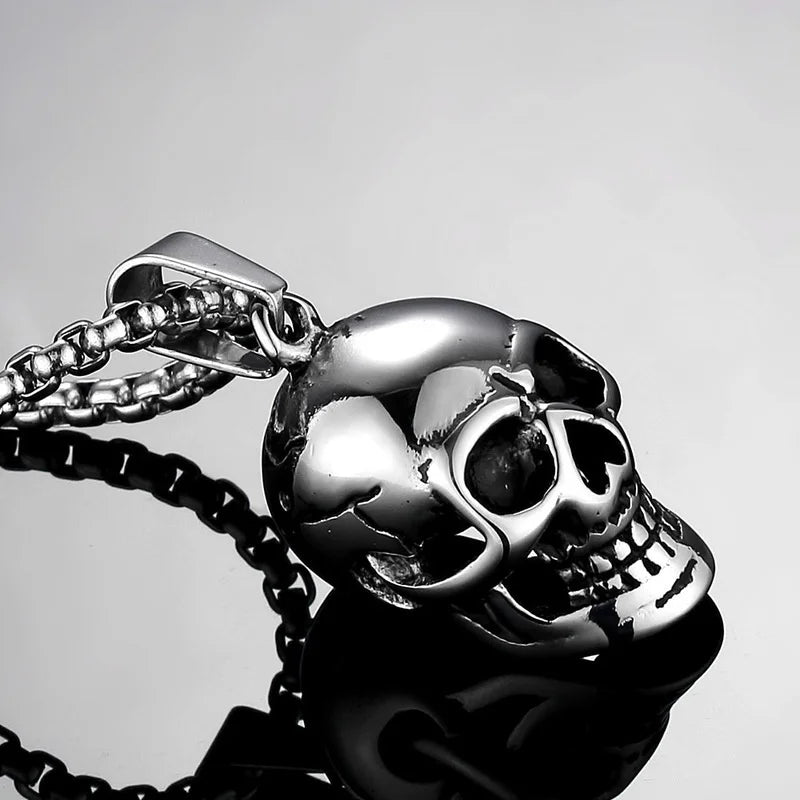 Punk Skull Pendant Necklace | Gold Silver Black Hip-Hop Chain Pendant Necklace Nixie