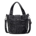 Denim Vintage Bucket Bag for Women – Casual Daily Handbag Denim Bucket Bag Nixie Black