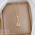 Geometric Pendant Necklace Gold Stainless Steel Clavicle Chain Pendant Necklace Nixie XL2606-603