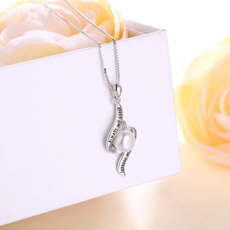 Love Heart Silver Pendant Necklace | Sister Daughter Mother Gift Pendant Necklace Nixie