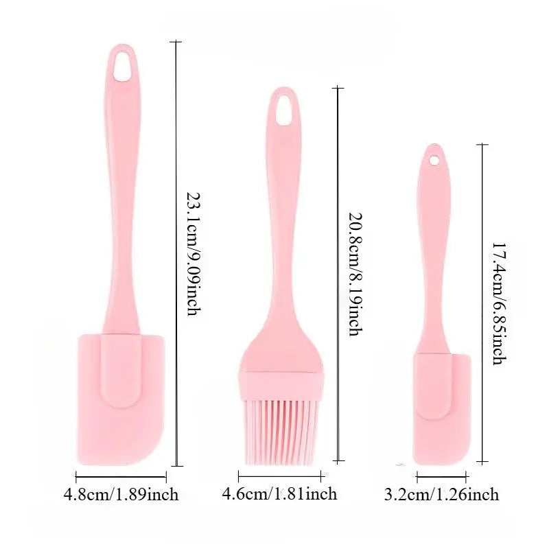 Nixie 3-Piece Silicone Spatula Set – Heat-Resistant Non-Stick Silicone Spatula Set Nixie