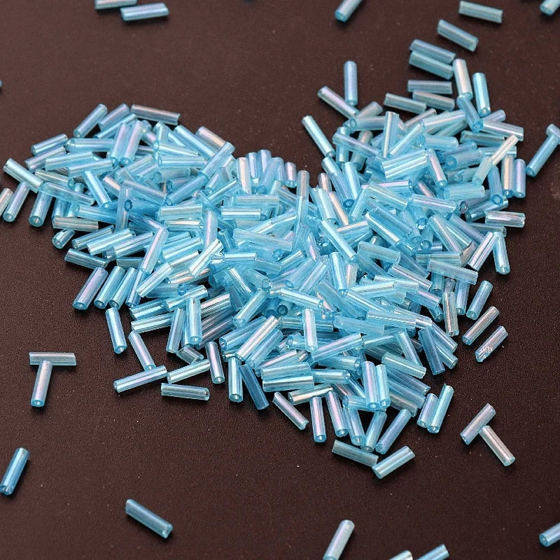 200Pcs Glass Bugle Tube Seed Beads 2x6mm – DIY Jewelry Making Glass Seed Beads Nixie