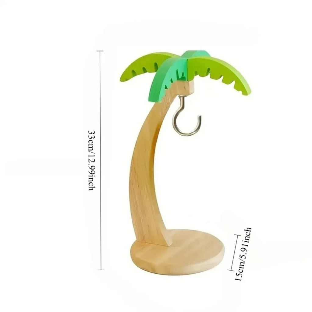 Wooden Banana Hanger Rack with Decorative Leaf | Kitchen Fruit Hanger Rack Nixie