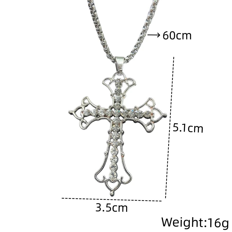 Luxury Cross Pendant Necklace | Stainless Steel Collarbone Chain Pendant Necklace Nixie XL1810-177