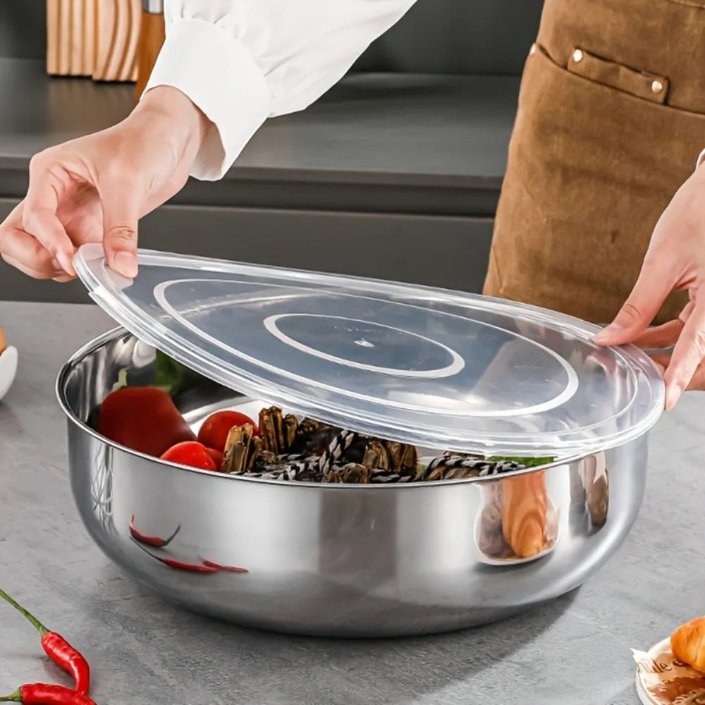 Large Stainless Steel Mixing Bowl – Dough, Salad & Soup Stainless Steel Mixing Bowl Nixie