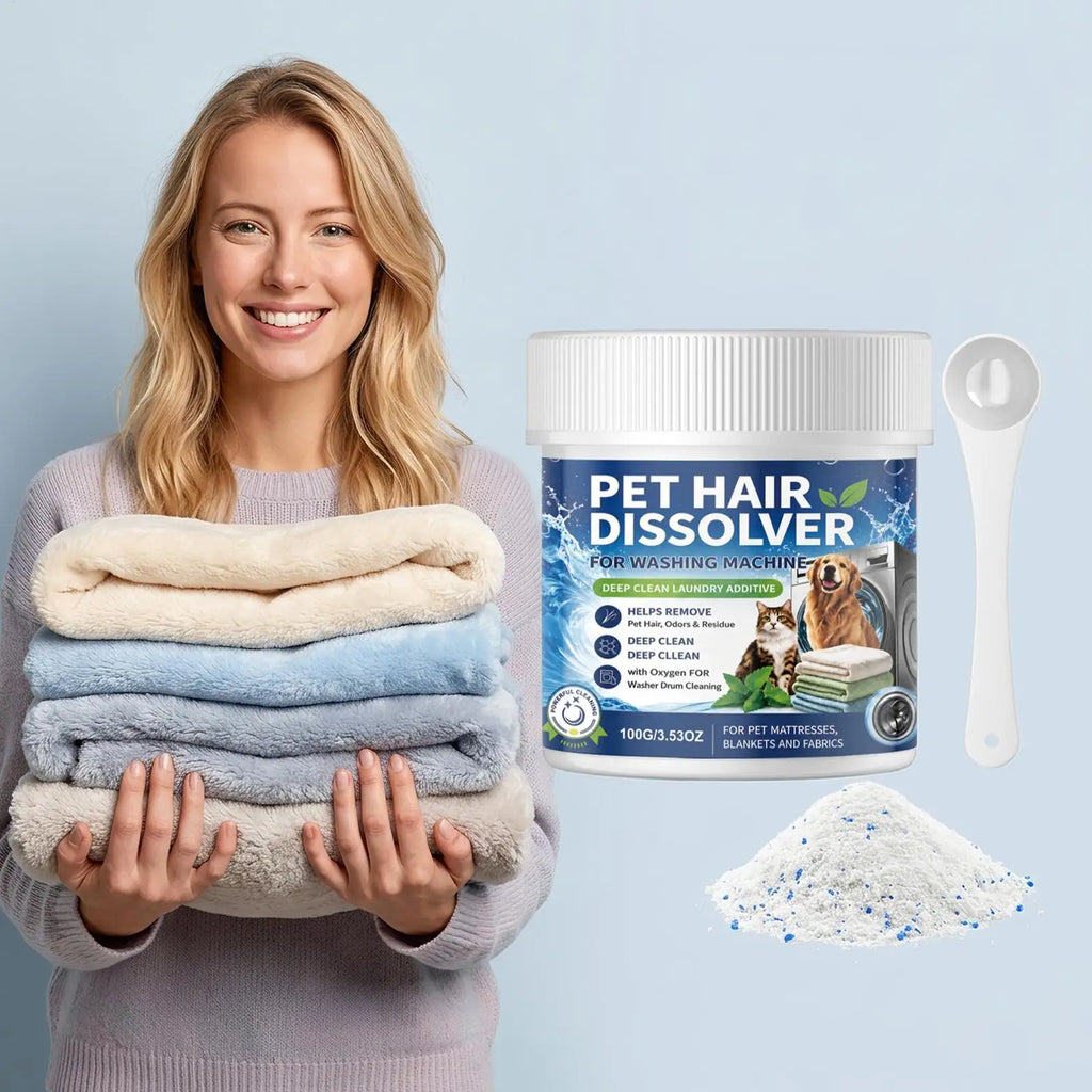 Pet Hair Dissolver Laundry Cleaner 100g – Cat & Dog Hair Remover Pet Laundry Cleaner Nixie
