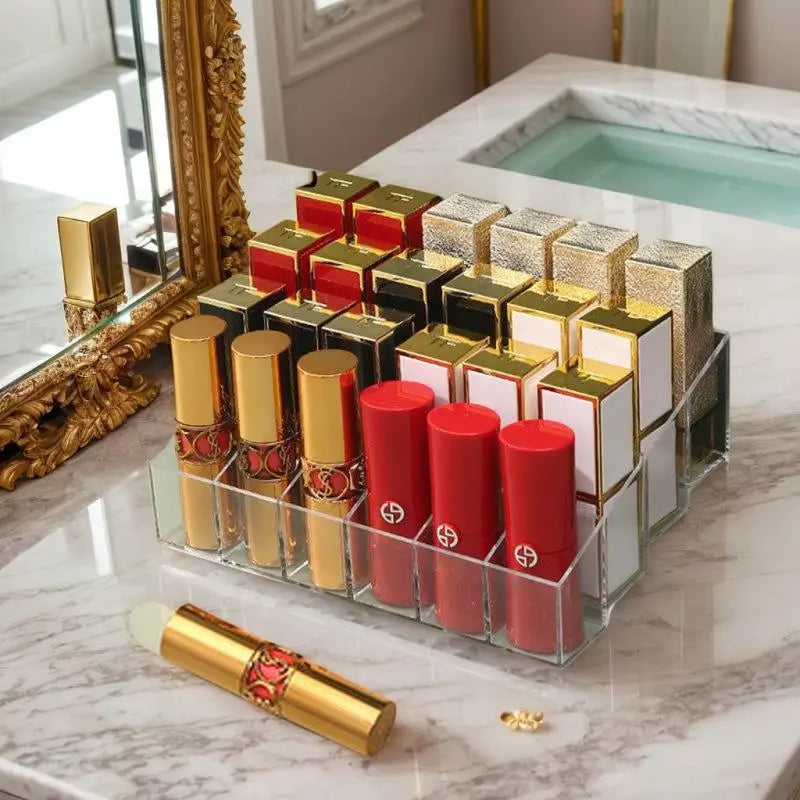 24-Grid Clear Acrylic Lipstick & Makeup Organizer Box