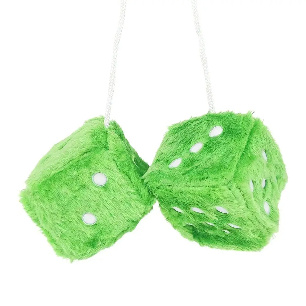Fuzzy Plush Dice Car Rearview Mirror Hanging Ornament 6cm
