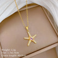 Sea Star Pendant Necklace – Gold Stainless Steel Choker Pendant Necklace Nixie XL2606-922