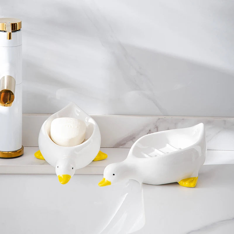 Yellow Duck Soap Dish – Drainable Cartoon Soap Holder Soap Dish Nixie