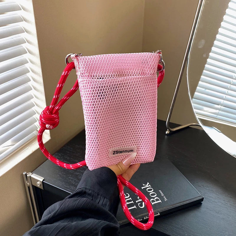 Women's Mesh Mini Crossbody Bag | Summer Hollow Bucket Bag Crossbody Shoulder Bag Nixie