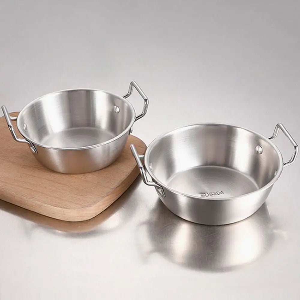 Stainless Steel Bowl with Handle – Korean Rice & Sauce Bowl Serving Bowl Nixie