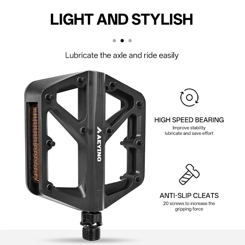 BUCKLOS Ultralight Nylon Flat Bike Pedals | MTB Road Bicycle Flat Bike Pedals Nixie