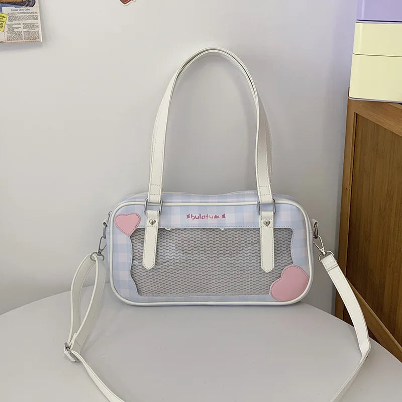 Nixie Plaid Crossbody Bag – Large Capacity PU Shoulder Bag