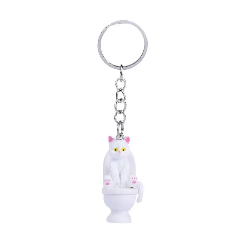 Funny Toilet Cat PVC Keychain – Novelty Gift for Cat Lovers Novelty Keychain Nixie A1
