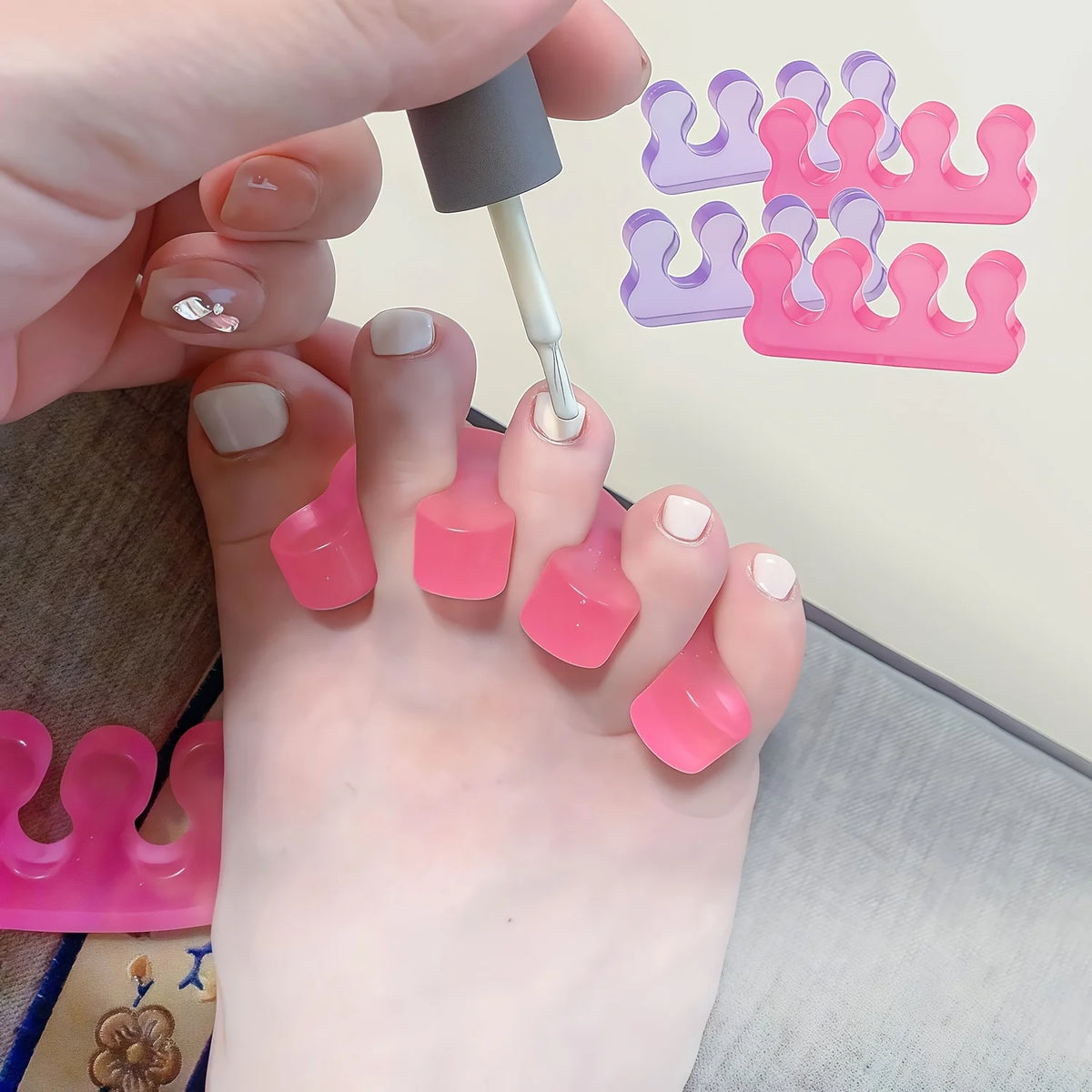 Silicone Toe Separators Soft Gel Spacers for Pedicure | 1 Pair Toe Separators Nixie