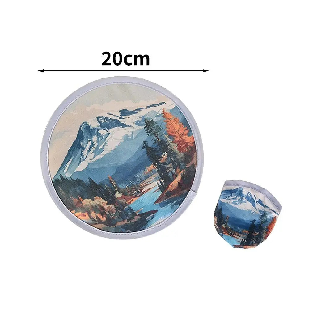 Portable Round Foldable Hand Fan – Flower Oil Painting Design Foldable Hand Fan Nixie