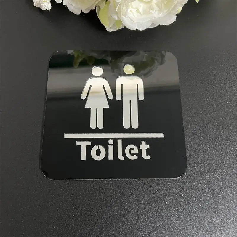 Acrylic Bathroom Sign Men & Women | Round & Square Wall Decal Bathroom Wall Sign Nixie A4