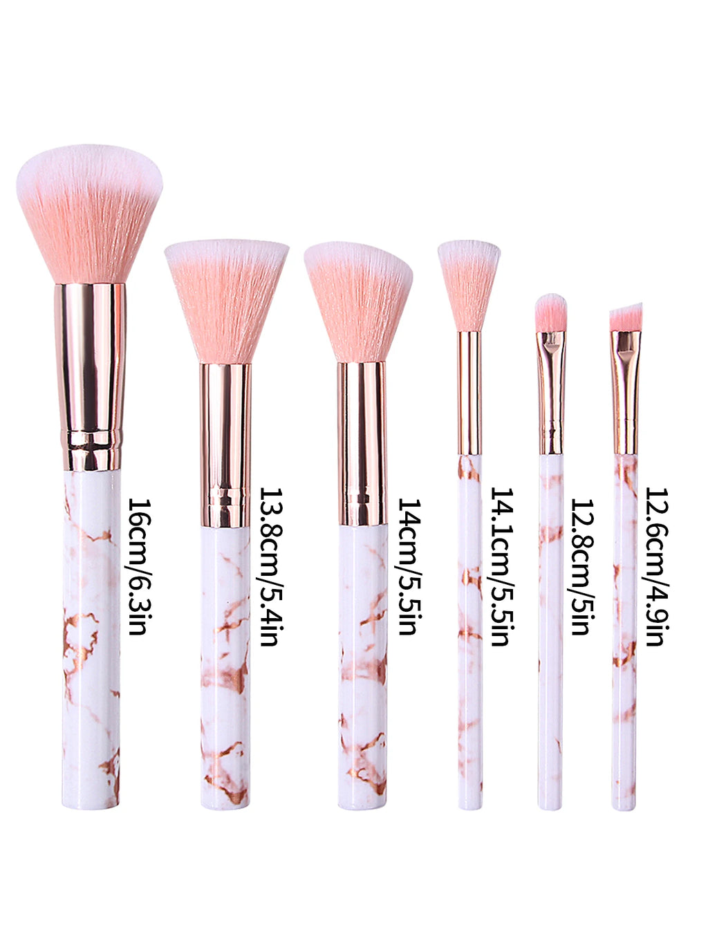 Pink 6-Piece Makeup Brush Set – Blush, Contour & Eyeshadow