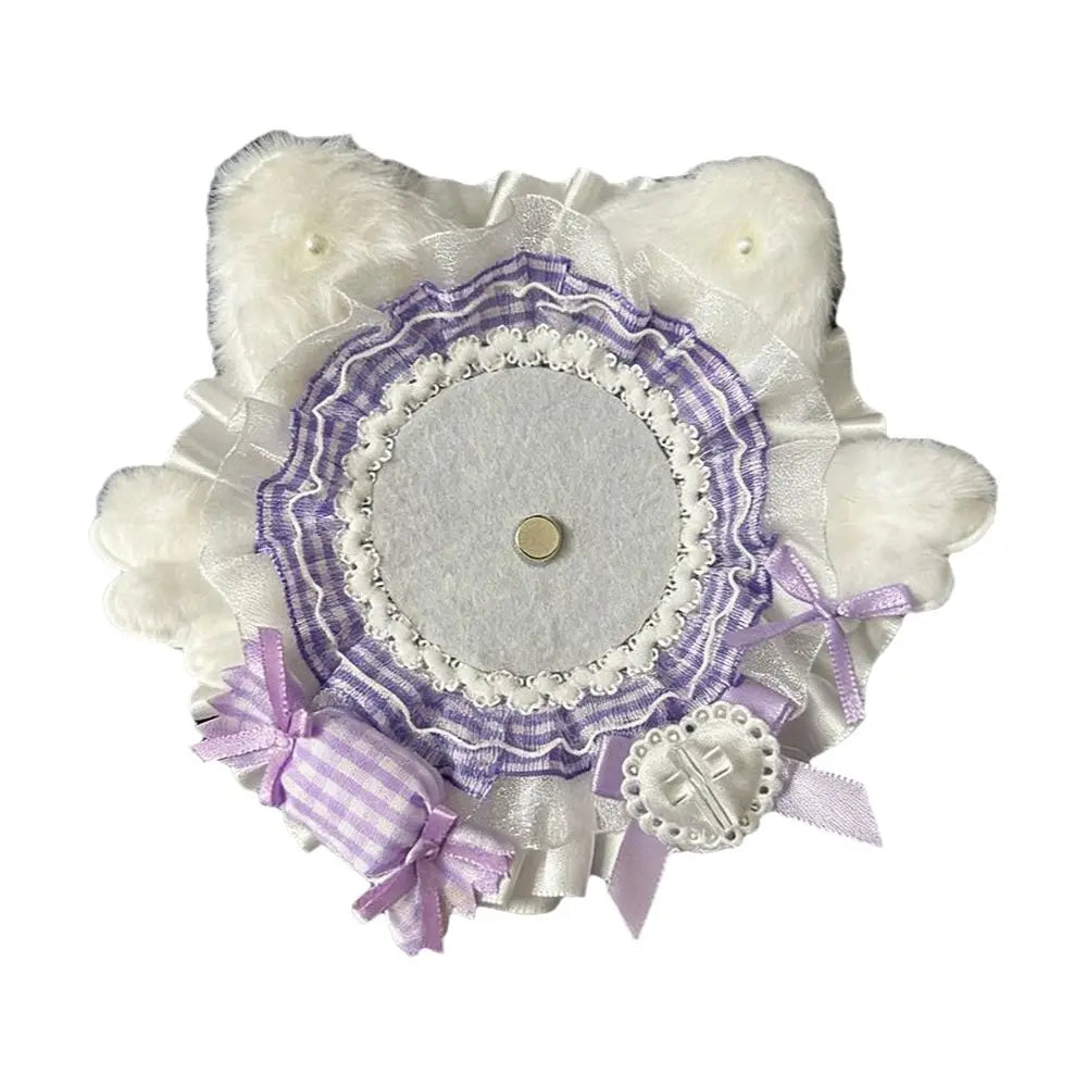 Cute Lace Flower Badge Holder Anime Pin Display Base | DIY Decor