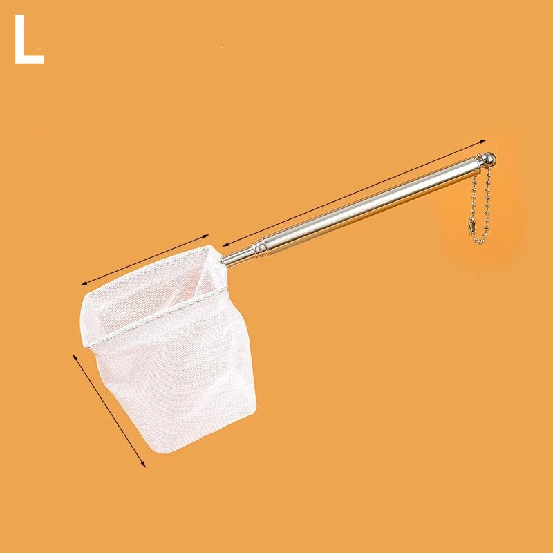 Aquarium Square Fish Net Extendable Handle & Suction Cup Aquarium Fish Net Nixie Square L