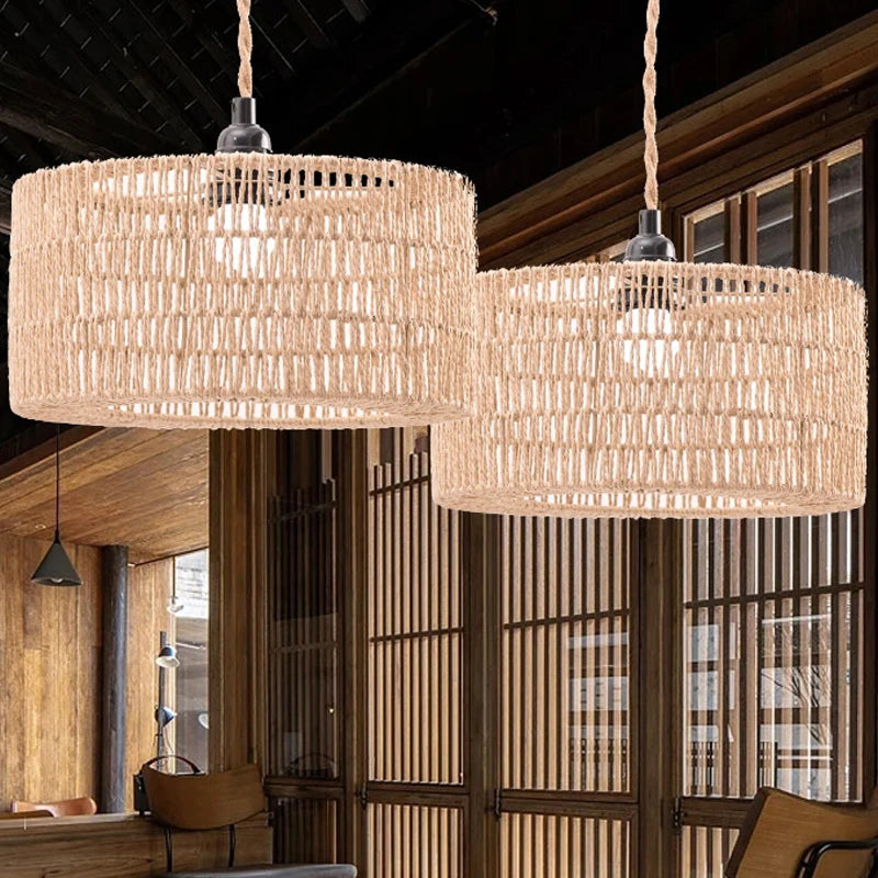 Paper Rope Woven Pendant Lampshade – Boho Chandelier Shade Pendant Lampshade Nixie