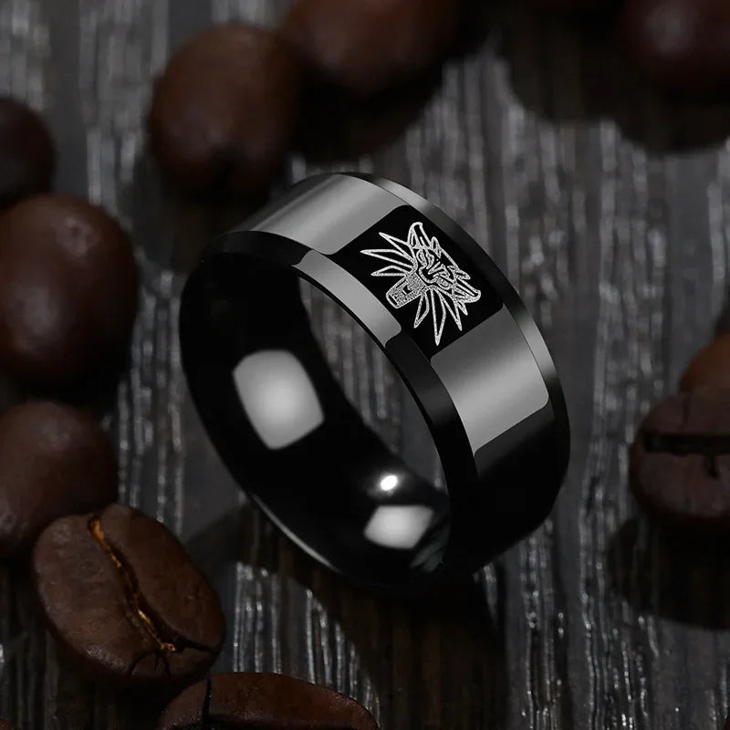 8mm Vintage Punk Black Unisex Ring | Zinc Alloy | Sizes 6–10 Fashion Ring Nixie