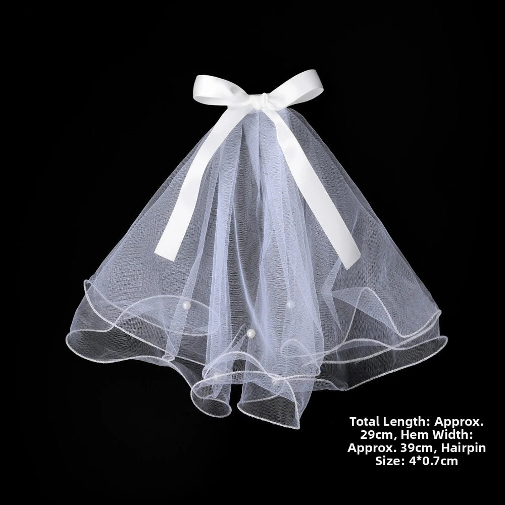 Pet Wedding Bow Veil Headdress for Cats & Dogs Pet Costume Accessory Nixie