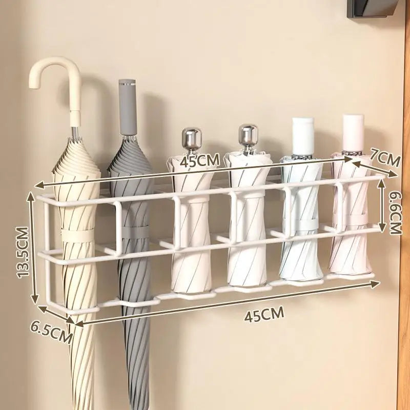 Wall-Mounted Umbrella Holder Rack – Indoor Storage Hooks