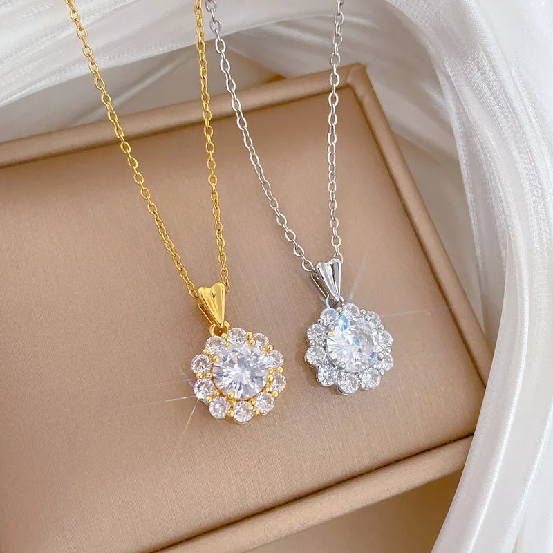 Women's Zircon Collarbone Chain Necklace – Gold & Silver Chain Necklace Nixie