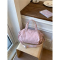 Japanese Minimalist Canvas Tote Bag – Large Crossbody Handbag Canvas Tote Bag Nixie BB-1207 Pink